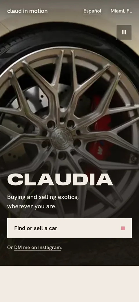 Claudia's page, claud in motion